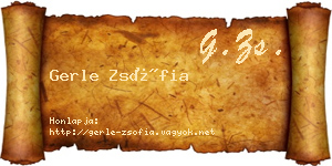 Gerle Zsófia névjegykártya